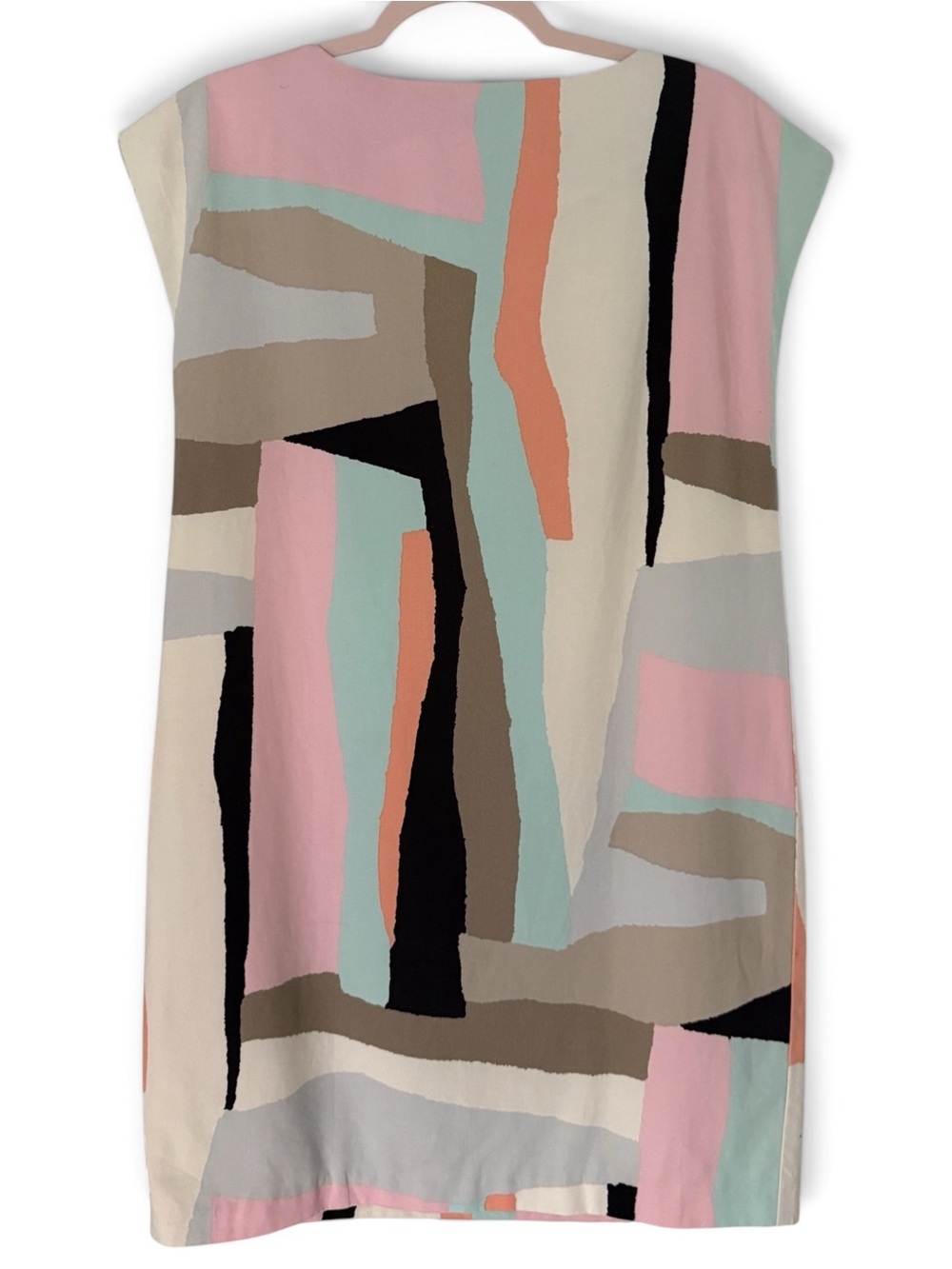 Marimekko Nippu 2014 Cotton Shift Dress Pastel Abstract Print Cap Sleeve Size 8 - Picture 2 of 11